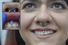 14g Septum and 14g Smiley Blue Opals